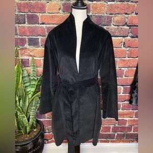 Elena Conte Black Corduroy Long Blazer Size M